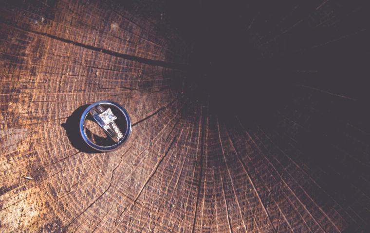 two rings on wood table